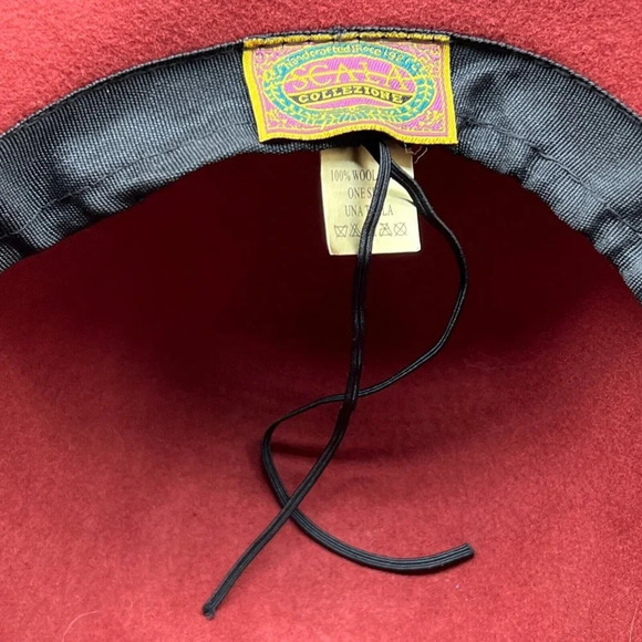 Scala Hat Womens One Size Collezione Wool Felt Leatherette Band Cloche  Red - Picture 8 of 10